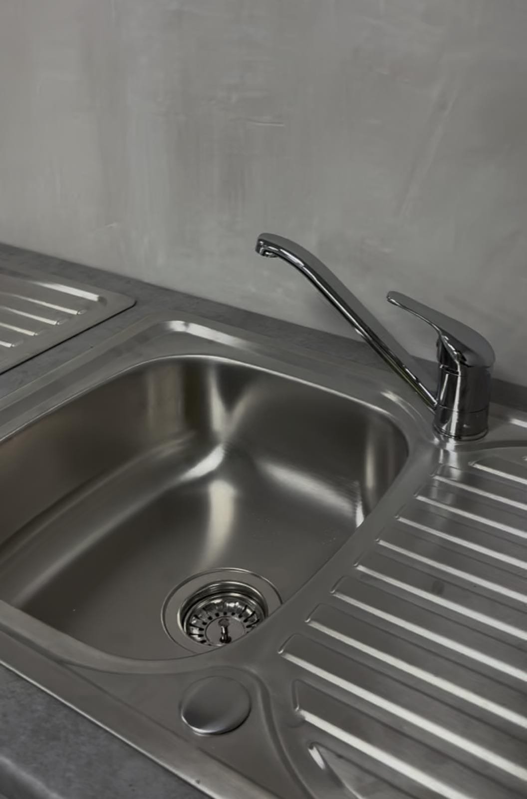 New stainless steel kitchen sink and mixer tap installed in Dublin